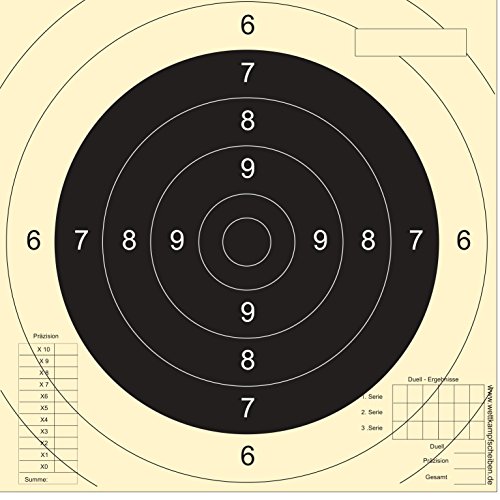 Schießscheiben Sportpistole Präzision (Einsteckspiegel) (125 Stück) von Druckteam Schleede & Partner