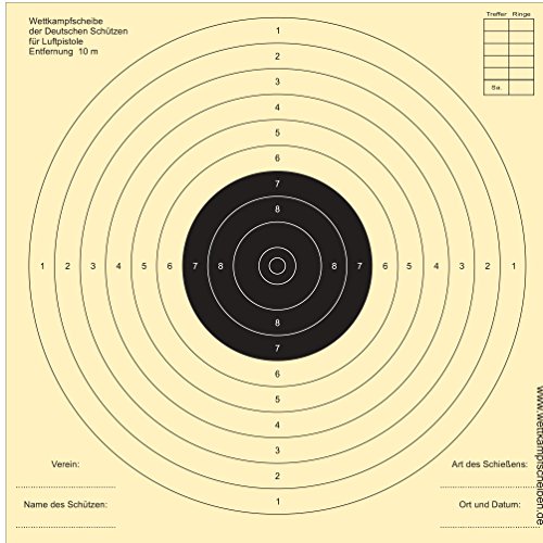 Druckteam Schleede & Partner Schießscheiben für Luftpistolen (1.000 Stück) von Druckteam Schleede & Partner