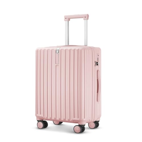 DsLkjh Reisekoffer Herren- und Damen-Aluminiumrahmen-Koffer, Trolley-Koffer, Boarding-Koffer, geräuschlos, Universal-Rad, Passwort-Box Trolley (Color : Pink, Size : 22) von DsLkjh