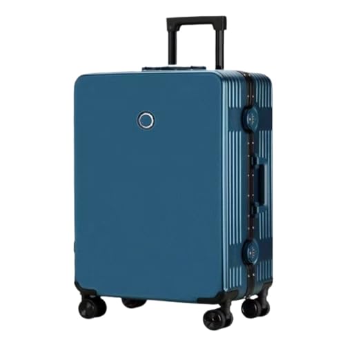 DsLkjh Reisekoffer Trolley-Koffer mit Aluminiumrahmen, leiser Universal-Rad-Passwort-Koffer for männliche und weibliche Studenten Trolley (Color : Blue, Size : A) von DsLkjh