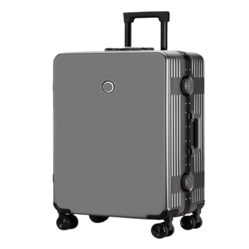 DsLkjh Reisekoffer Trolley-Koffer mit Aluminiumrahmen, leiser Universal-Rad-Passwort-Koffer for männliche und weibliche Studenten Trolley (Color : Gray, Size : A) von DsLkjh