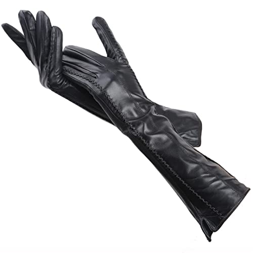 Damen-Winterhandschuhe, Schaffell, lange Handschuhe, Lederhandschuhe, 40 cm lang von Dsimilarl