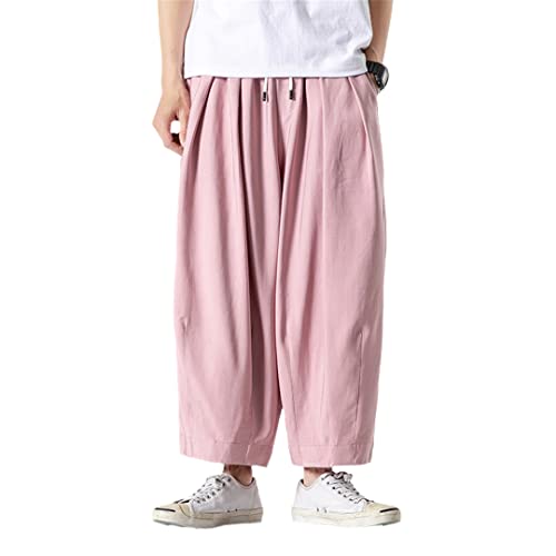 Streetwear Herren Haremshose japanischer Stil Männer Freizeithose Jogginghose Männlich Mode Hosen Rosa Chinesisch Größe L von Dsimilarl