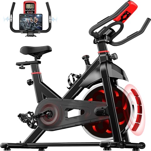 Dskeuzeew X3 Heimtrainer für den Heimgebrauch, Magnetischer Home Fitness Bike, Stille Stationäre Fahrräder, 12KG Schwungrad, LCD-Monitor, Herzfrequenz-Sensor, 80MM Stahlkonstruktion, 150kg Kapazität von Dskeuzeew