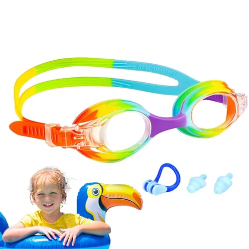 Dtaigou Antibeschlag-Schwimmbrille für Kinder, Unisex-Schwimmbrille für Kinder - Ergonomische Kinderbrille Antibeschlag-Schwimmbrille,Schwimmbrille mit verstellbaren Riemen, Nasenbügel, Ohrstöpsel, von Dtaigou