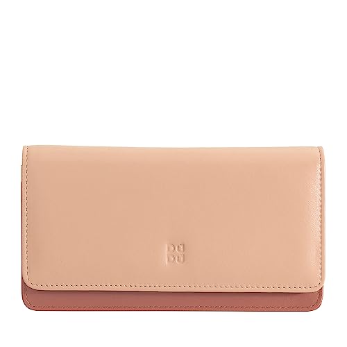 DUDU Mehrfarbige Kuvert - Brieftasche RFID in Leder Puder rosa von DuDu