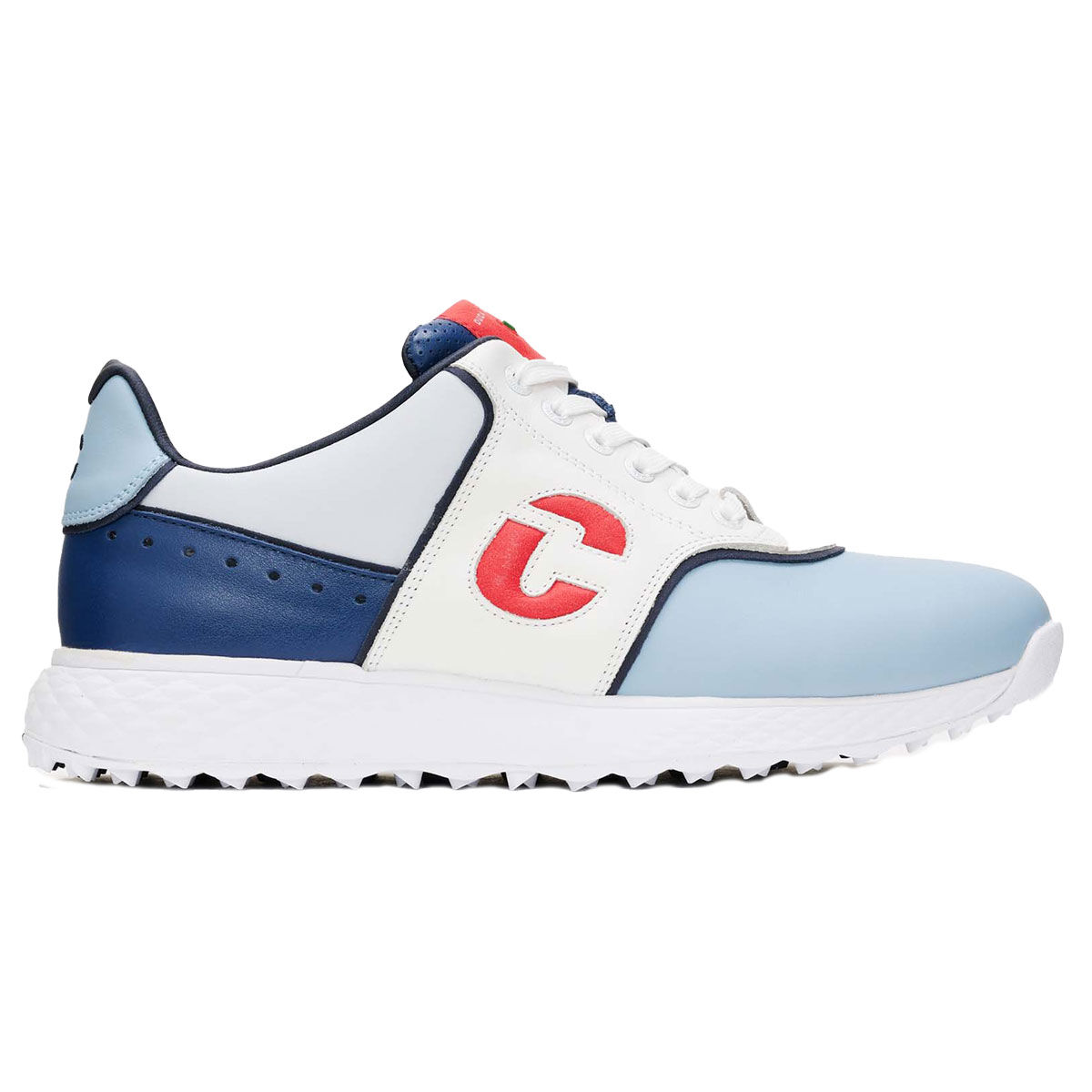Duca Del Cosma Mens White, Blue and Red Positano Waterproof Spikeless Golf Shoes, Size: 7 | American Golf von Duca Del Cosma