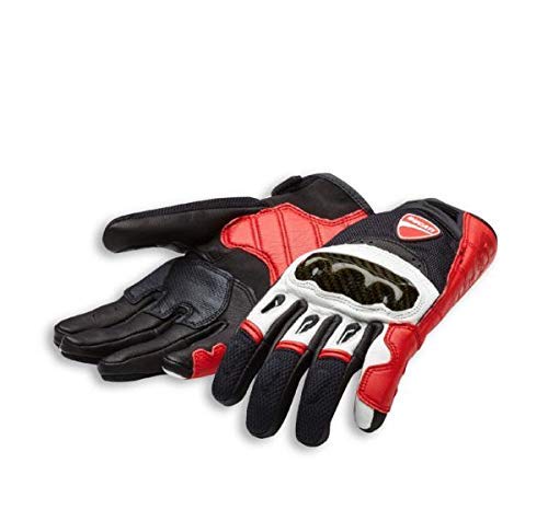 Ducati Handschuhe Company C1 aus Leder und Stoff rot/weiß/schwarz Größe M von Ducati