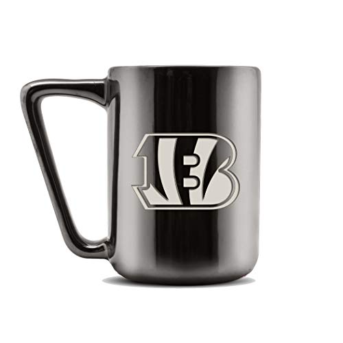 Duck House NFL Cincinnati Bengals Keramik-Kaffeetasse mit Metallic-Finish | hochwertige Keramik | lasergraviertes Team-Logo | BPA-frei | spülmaschinenfest | 473 ml von Duck House