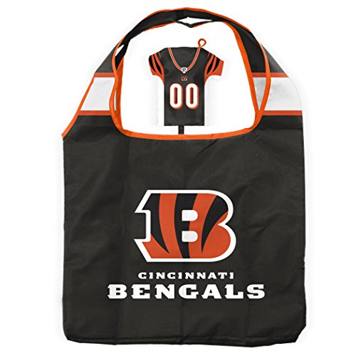 Duck House NFL Cincinnati Bengals Tasche | Wiederverwendbare Einkaufstaschen aus Polyester | strapazierfähig | faltbar | leicht | 2 Stück von Duck House