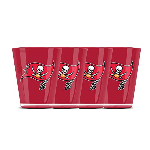 Duck House NFL Tampa Bay Buccaneers Isoliertes Schnapsglas aus Acryl, 4 Stück von Duck House