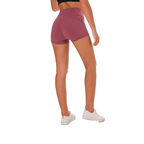 Ducomi LAX Sportshorts für Frauen - Fitnessshorts für Yoga, Laufen und Crossfit - Slim Fit-Leggings mit kurzer Passform und hoher Taille zum Abnehmen - Versand im süßen Milchbeutel (Rot, L) von Ducomi