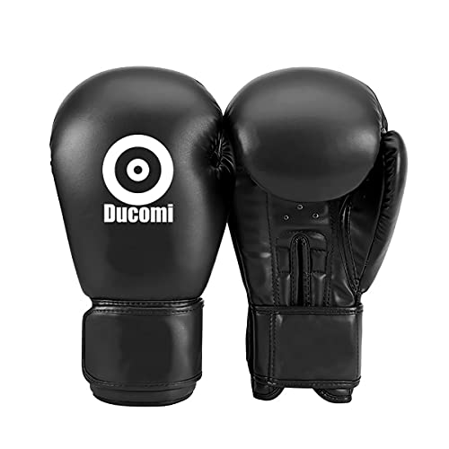 Ducomi Mike Boxhandschuhe MMA – Boxhandschuhe aus Kunstleder, verstellbar, Handgelenkschutz, für Training, Kickboxen, Muay Thai (Baby, Black) von Ducomi
