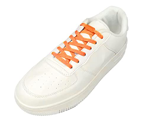 Ducomi NoTieShoes elastische Schnürsenkel für Schuhe ohne Knoten mit Metallverschluss für Herren und Damen, Kinder und Senioren, 2 Paar (Neon Orange) von Ducomi