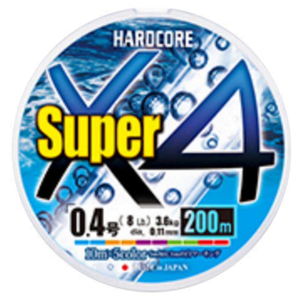 Duel Hardcore Super X4 Braided Line 200 M Mehrfarbig 0.110 mm von Duel