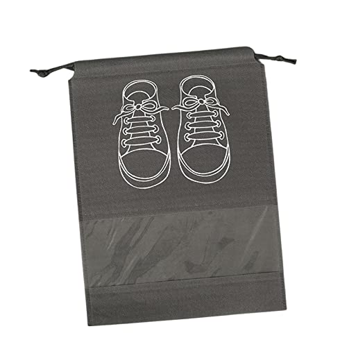 Duiaynke Reise-Schuhbeutel, tragbar, Sneaker-Taschen, wasserdicht, staubdicht, Schuhaufbewahrungstaschen mit Kordelzug für Männer und Frauen, Grau, 32 x 44 cm von Duiaynke