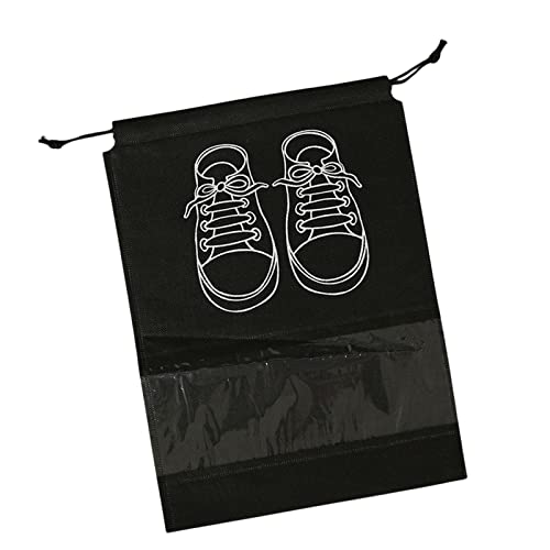 Duiaynke Reise-Schuhbeutel, tragbar, Sneaker-Taschen, wasserdicht, staubdicht, Schuhaufbewahrungstaschen mit Kordelzug für Männer und Frauen, Schwarz, 27 x 36 cm von Duiaynke