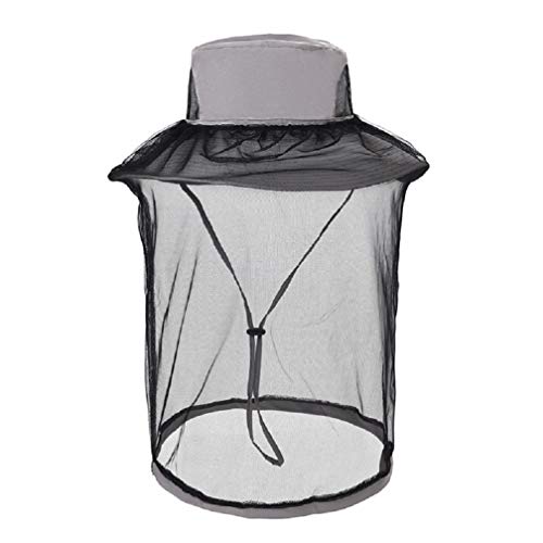 Dukars Mückenkopf Netz Hut Safari Wandern Angelhut Sonnenschutz Wasserabweisende Eimer Boonie Hüte mit abnehmbarem Netz Netz für Männer und Frauen, hellgrau, Large von Dukars