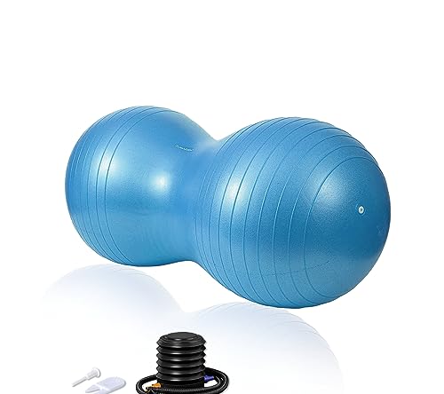 DumanAsen Gymnastikball, Erdnussball für Kinder, Peanut Ball, Fitnessball für Yoga, Pilates und Physiotherapie (90cm x 45cm, Blau) von DumanAsen