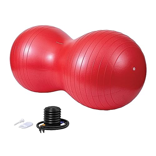 DumanAsen Gymnastikball, Erdnussball für Kinder, Peanut Ball, Fitnessball für Yoga, Pilates und Physiotherapie (90cm x 45cm, Rot) von DumanAsen