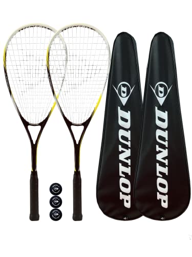 2 x Dunlop Nano Max Ti Squash Racket + 3 Squash Bälle von DUNLOP