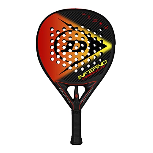 Dunlop, Inferno Carbon Elite, Padel-Schläger, Schwarz/Orange/Gelb, U, Unisex-Erwachsener von DUNLOP