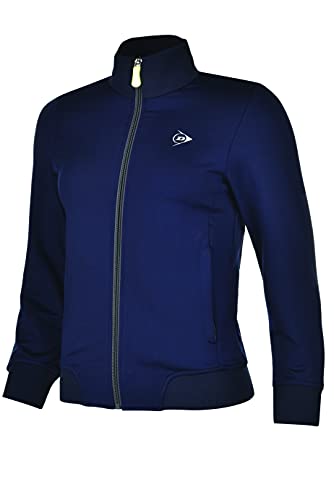 Dunlop Clubline Knitted Jacket Damen Navy, Trainingsjacke Tennis Damen blau, Navy, M/ 38 von Dunlop Sports