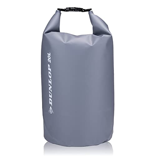 Dunlop Dry Bag 20L - Wasserdichte Tasche - Rucksack Wasserdicht - Wasserfeste Tasche - Für Sport, Schwimmen, Radfahren und Tag auf dem Wasser - Roll Down Verschlussmechanismus - Grau von DUNLOP