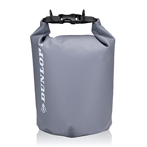 Dunlop Dry Bag 5L - Wasserdichte Tasche - Rucksack Wasserdicht - Wasserfeste Tasche - Für Sport, Schwimmen, Radfahren und Tag auf dem Wasser - Roll Down Verschlussmechanismus - Grau von DUNLOP