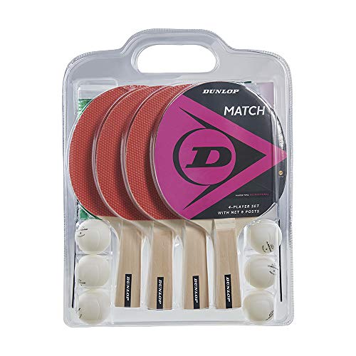 Dunlop Match 4 Player Tischtennis-Set inkl. vier Schläger, sechs Bälle & Netz von Dunlop Sports