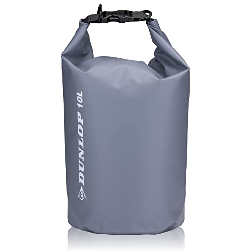 Dunlop Dry Bag 10L - Wasserdichte Tasche - Rucksack Wasserdicht - Wasserfeste Tasche - Für Sport, Schwimmen, Radfahren und Tag auf dem Wasser - Roll Down Verschlussmechanismus - Grau von DUNLOP