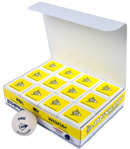 Dunlop Sports Pro Squashball aus Glas, Weiß, 12 Stück von DUNLOP