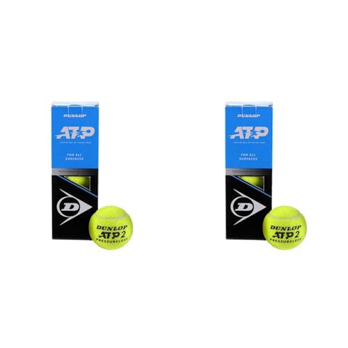 Dunlop Tennisball ATP Pressureless – für Sand, Hartplatz & Rasen (1x3er Dose) (Packung mit 2) von Dunlop Sports