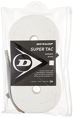 Dunlop Unisex-Adult 10298363 Super Tac Tennis Overgrip weiß 30 Stück Rolle, One Size von Dunlop
