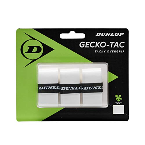 Dunlop Unisex-Adult 613264 Gecko Tac Tennis Overgrip weiß 3 Stück, One Size von Dunlop