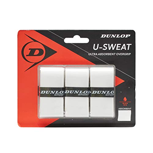 Dunlop Unisex-Adult 613269 U-Sweat Tennis Overgrip weiß 3 Stück, One Size von Dunlop Sports