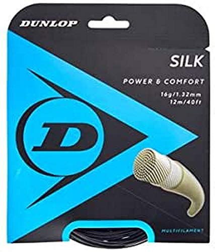 Dunlop Unisex-Adult 624825 Tennis String Silk schwarz 12m Set 132mm 1Stück, One Size von Dunlop Sports