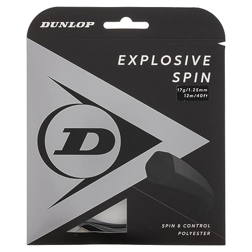 Dunlop Unisex – Erwachsene Explosive Spin Saitenset 12m-Schwarz Tennissaite, 1.25 von Dunlop Sports