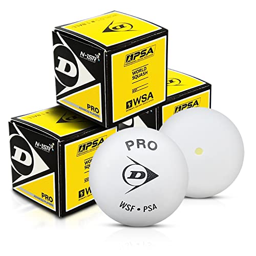 DUNLOP White Pro Squashball, 3 Bälle von DUNLOP