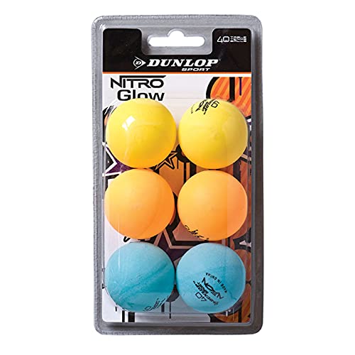 Dunlop Nitro Glow Tischtennisbälle (6er Pack) von DUNLOP