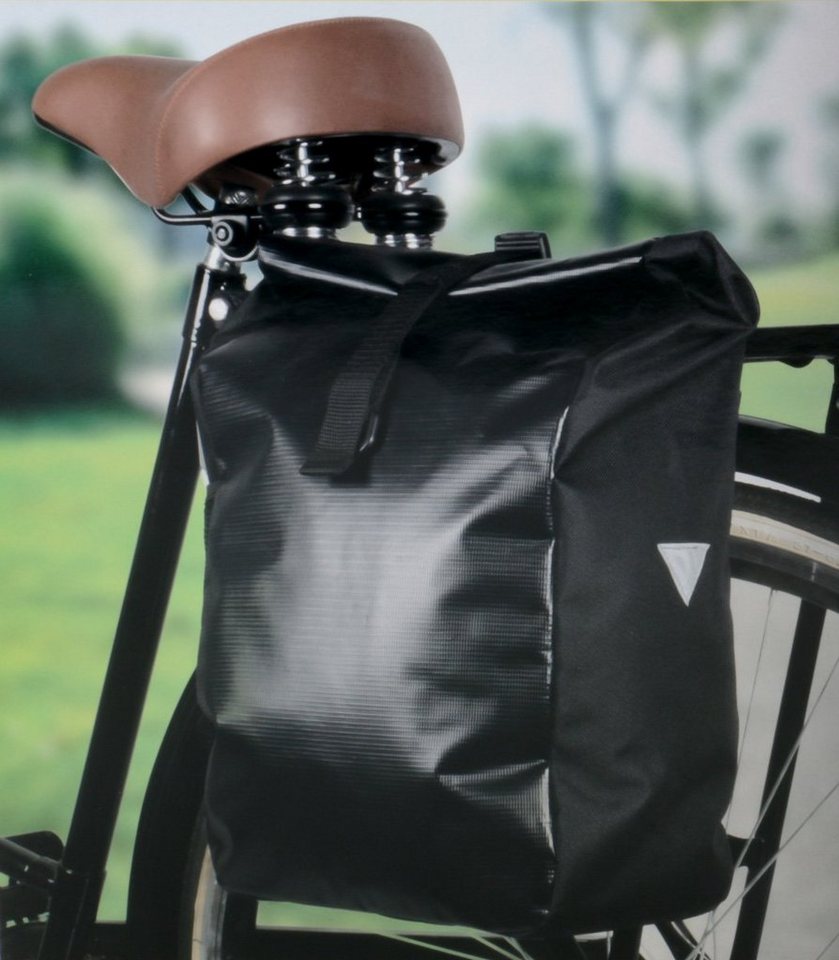 Dunlop Fahrradtasche für Gepäckträger (umrüstbar zur Schultertasche), Fahrrad Gepäckträgertasche, reflektierendes Stoffdreieck an der Seite von Dunlop