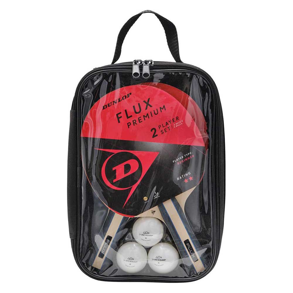 Dunlop Flux Premium 2 Player 2 Bats+3 Balls+1 Bag Ping Pong Kit Rot von Dunlop