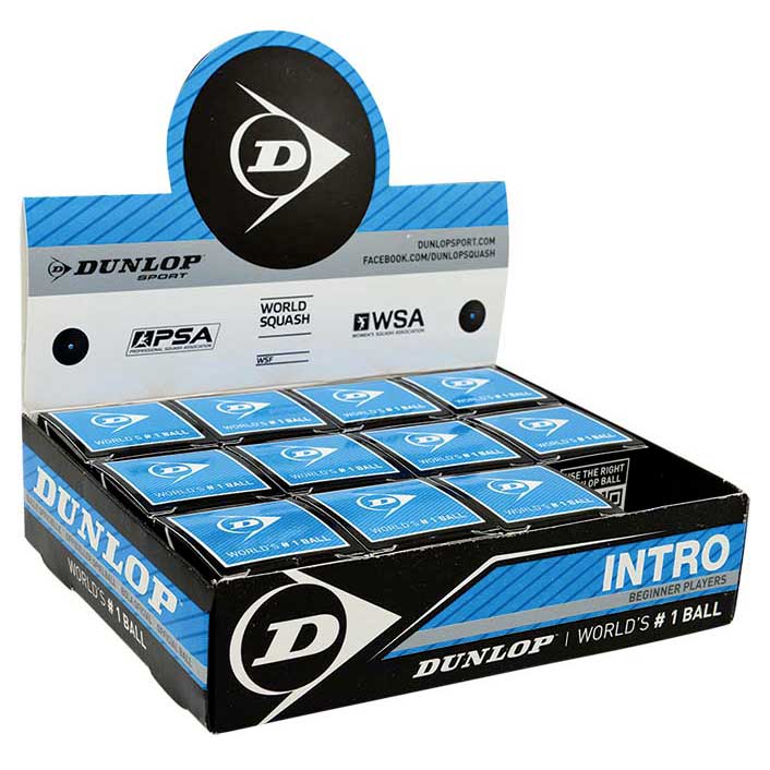 Dunlop Intro Single Blue Dot Squash Balls Box Schwarz 12 Balls von Dunlop