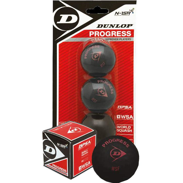Dunlop Progress Single Red Dot Squash Balls Box Schwarz 12 Balls von Dunlop