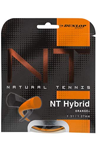 Dunlop Unisex – Erwachsene Tac NT Hybrid 1.31/1.27mm Tennissaiten, Schwarz/Orange, 1.39/1.27 mm von Dunlop Sports