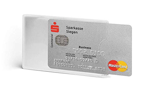 Durable 890319 Kreditkartenhülle (mit Rfid Schutz, Rfid Blocking, Beutel à3 Kartenhüllen) (15 Stück/silber/transparent) von Durable