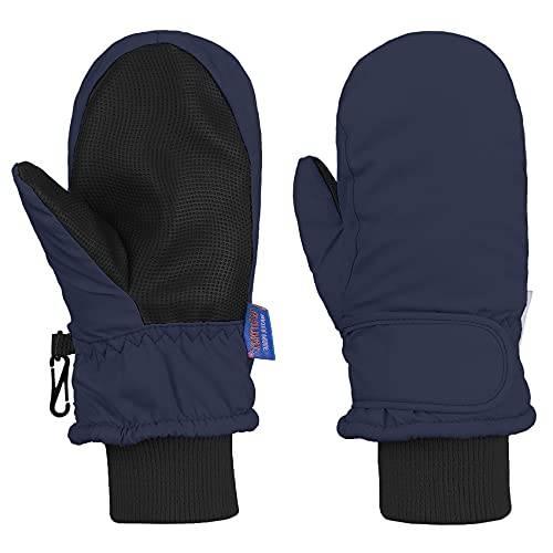 Durio Skihandschuhe für Kinder und Kleinkinder Wasserdicht Handschuhe Warme Fäustlinge Handschuhe Für Kinder von 1 bis 6 Jahren Schwarzblau M（Geeignet für 4 bis 6 Jahre） von Durio