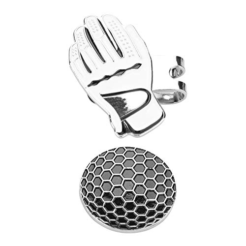 Dwawoo Golf Hat Clip, Handschuhform Golf Cap Clamp Edelstahl Golfclip mit Abnehmbarem Ballmarker(Schwarz + Weiß) von Dwawoo