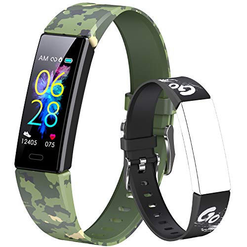 Dwfit Fitness Armband Kinder,Tracker mit Pulsmesser Uhr Aktivitätstracker Schrittzähler Smartwatch Sportuhr für Jungen Mädchen für Android iOS Smartphone von Dwfit