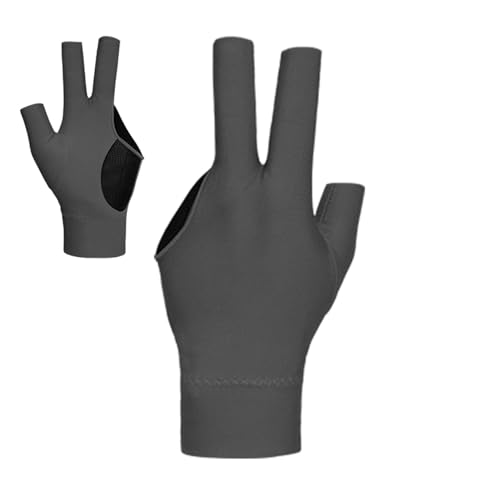 Dyeulget Billardtisch-Handschuhe, Drei-Finger-Pool-Handschuhe, Universal-Queue-Sporthandschuhe, atmungsaktive elastische Billardhandschuhe, universelle 3-Finger-Queue-Sporthandschuhe, Billardzubehör von Dyeulget